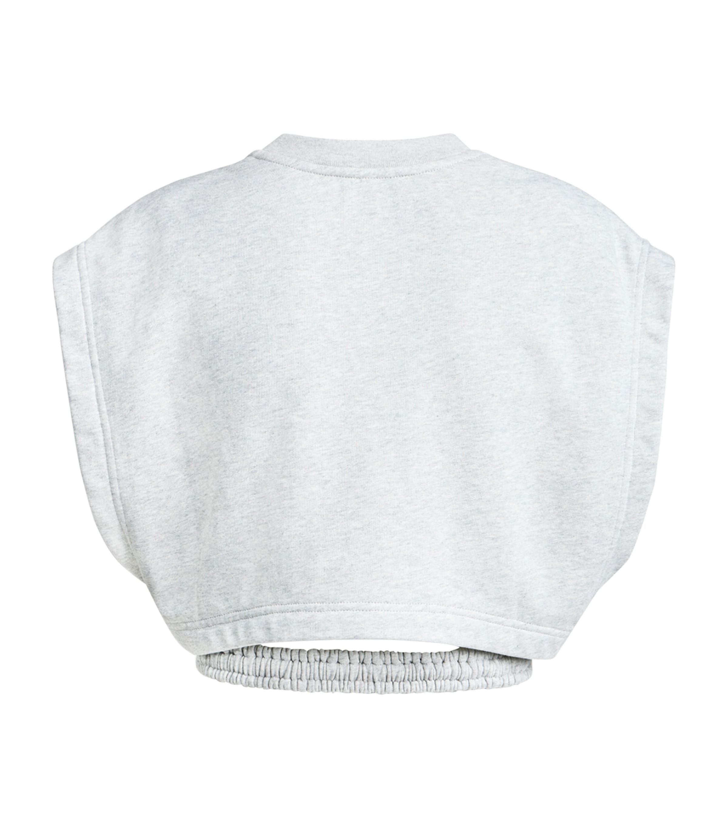 Alaïa Womens Jersey Crop Top Mixed Grey Image 2