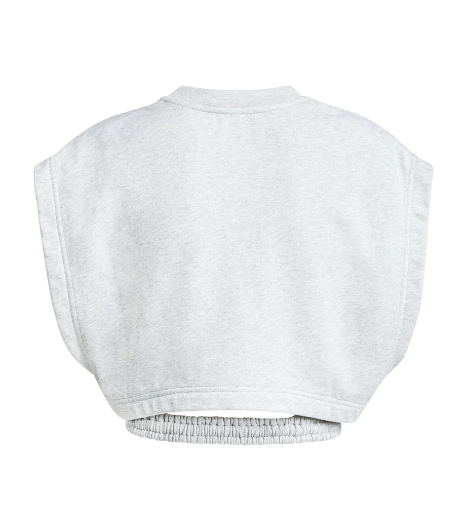 Alaïa Womens Jersey Crop Top Mixed Grey Image 2