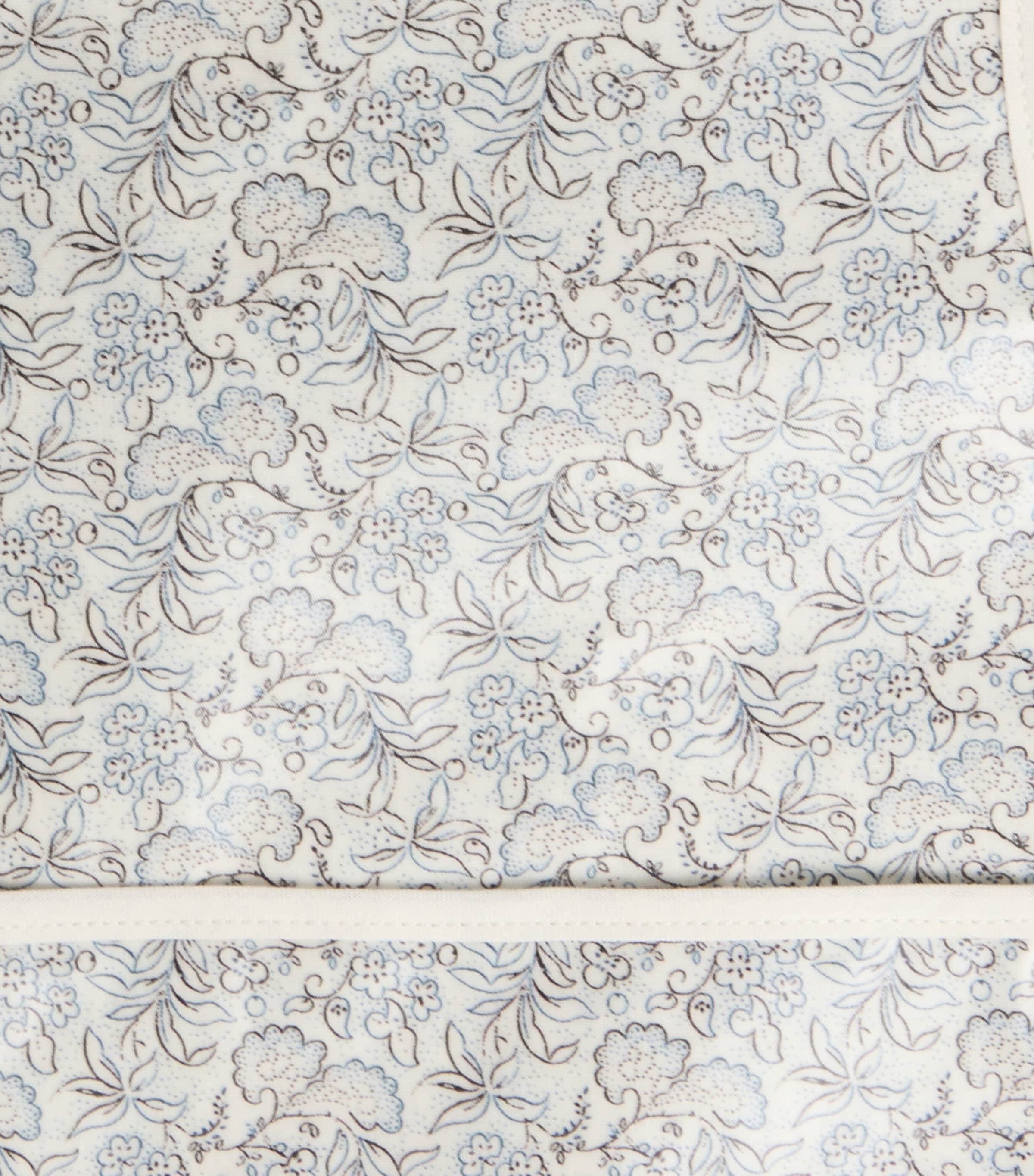 Coated Cotton Floral Print Bib BLEU GRIS Image 2