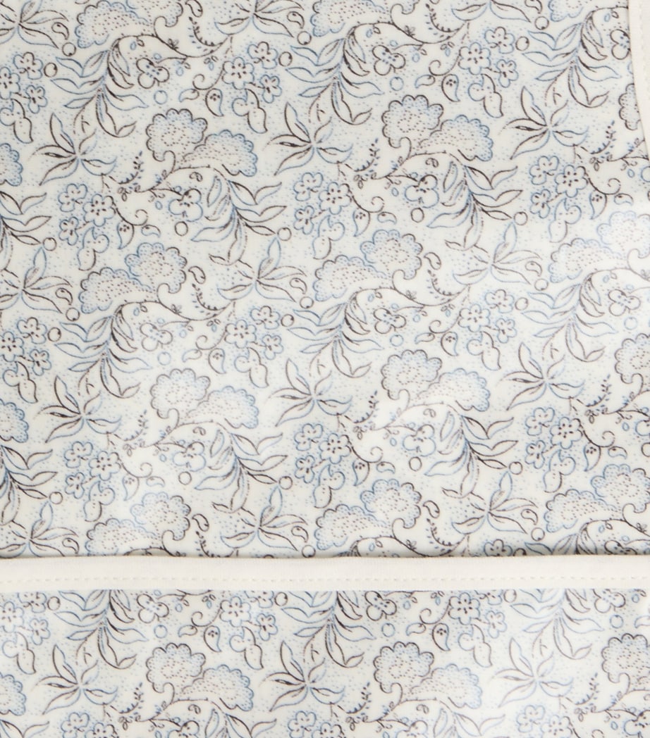 Coated Cotton Floral Print Bib BLEU GRIS Image 2