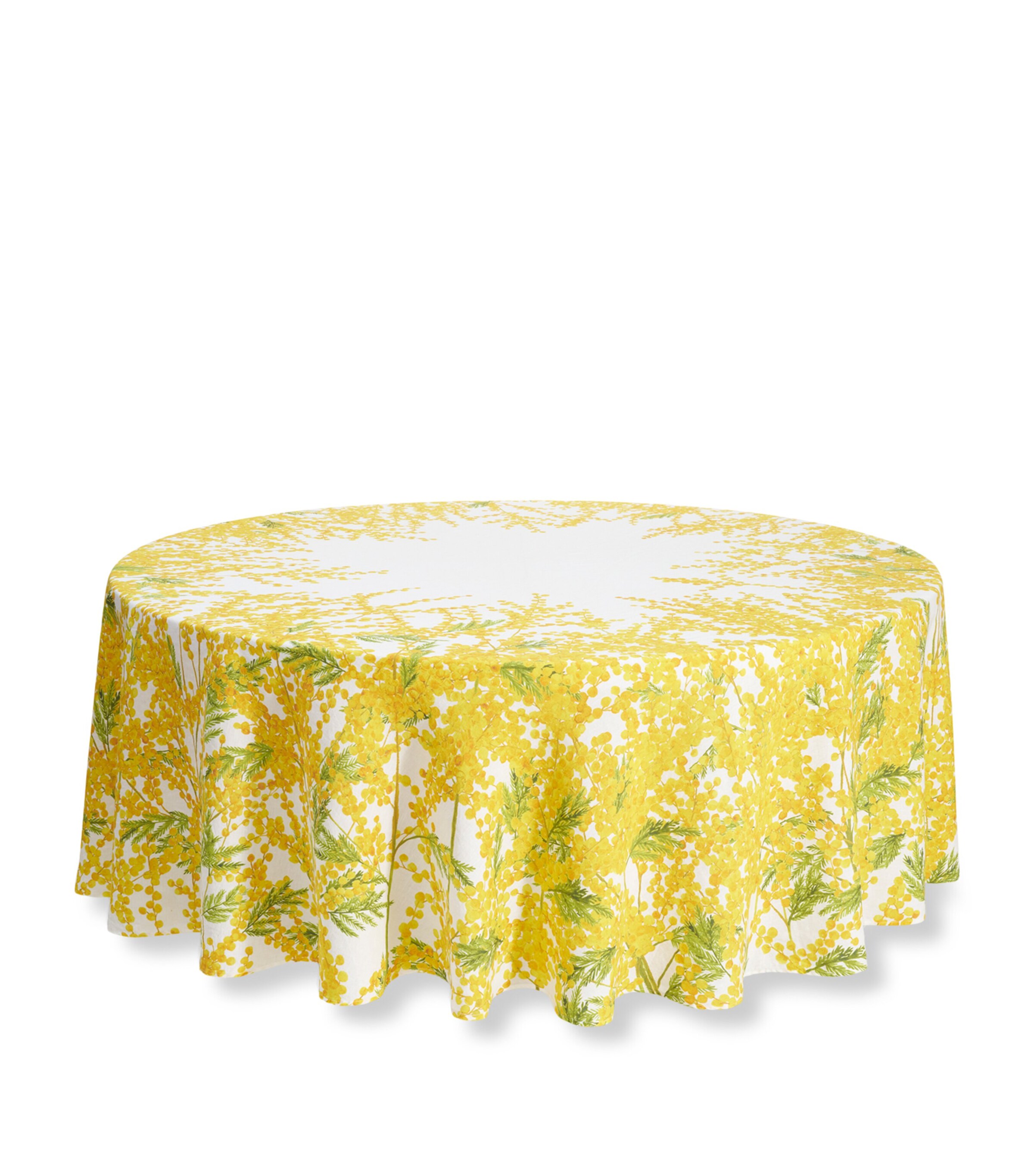 Summerill & Bishop Linen Mimosa Round Tablecloth (260cm) Yellow Image 2