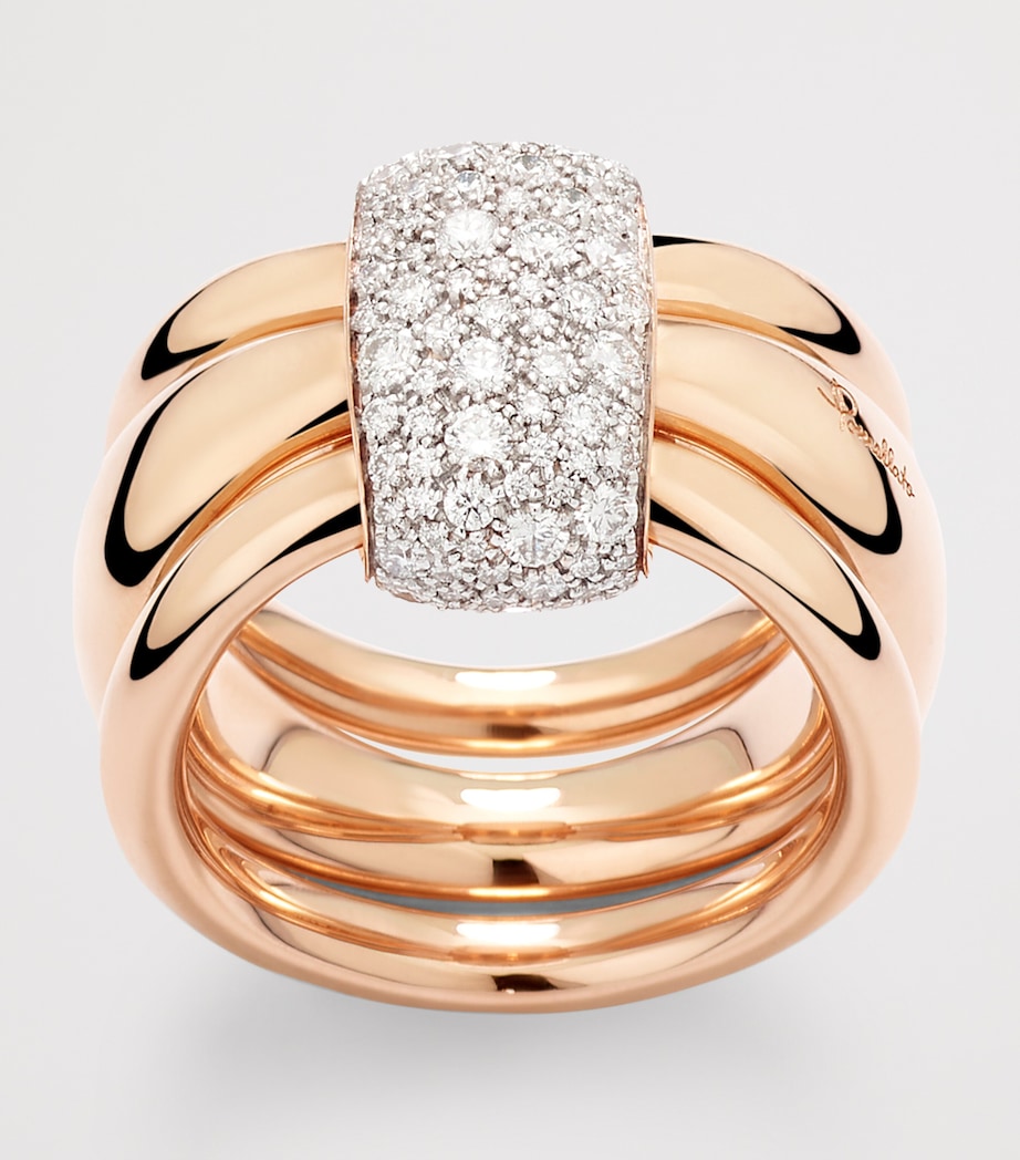 Pomellato Rose Gold and White Diamond Pomellato Together Ring Image 3