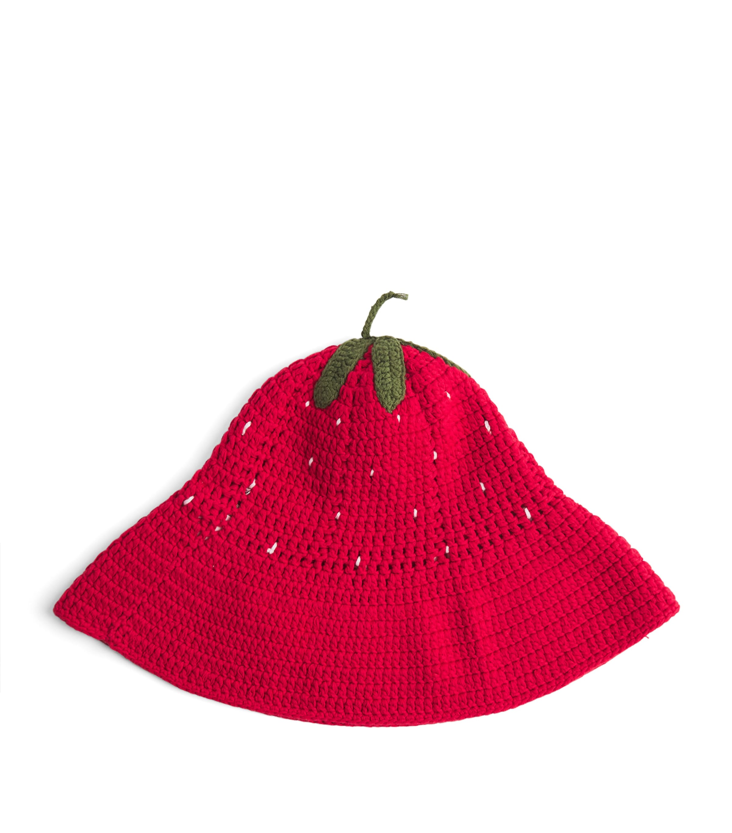 Monnalisa Cotton Crochet Strawberry Hat Red Image 1