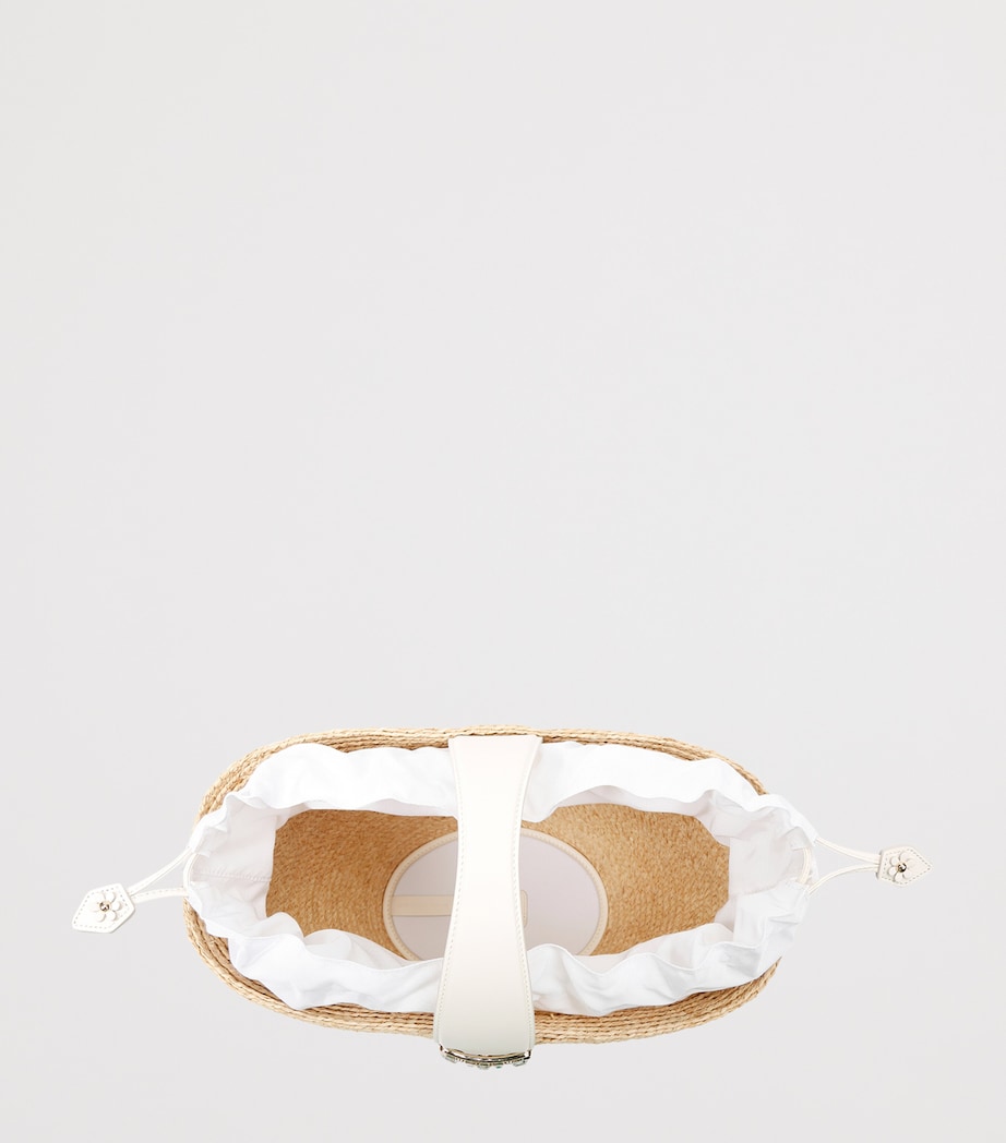 Roger Vivier Raffia Viv' Skate Shopper Bag Beige Oth Image 3