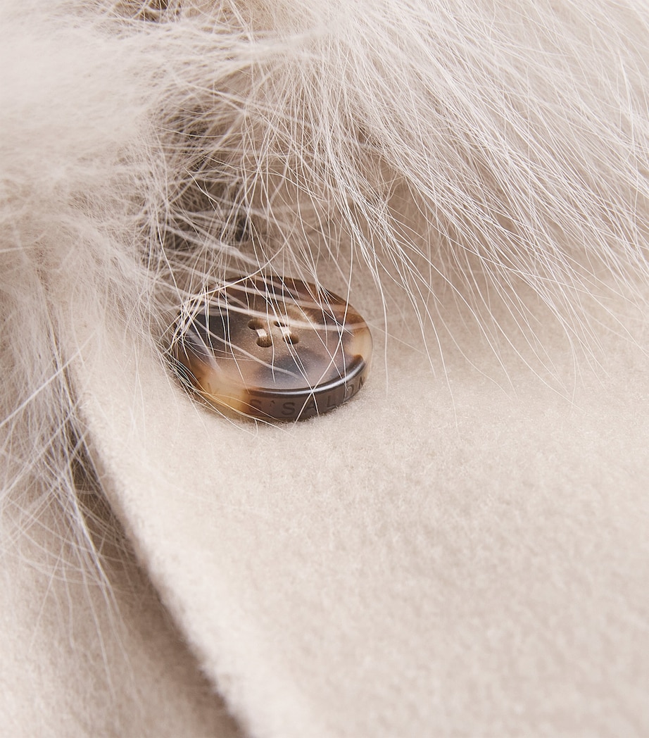 Fox Fur-Trim Hooded Coat A2122 Image 5