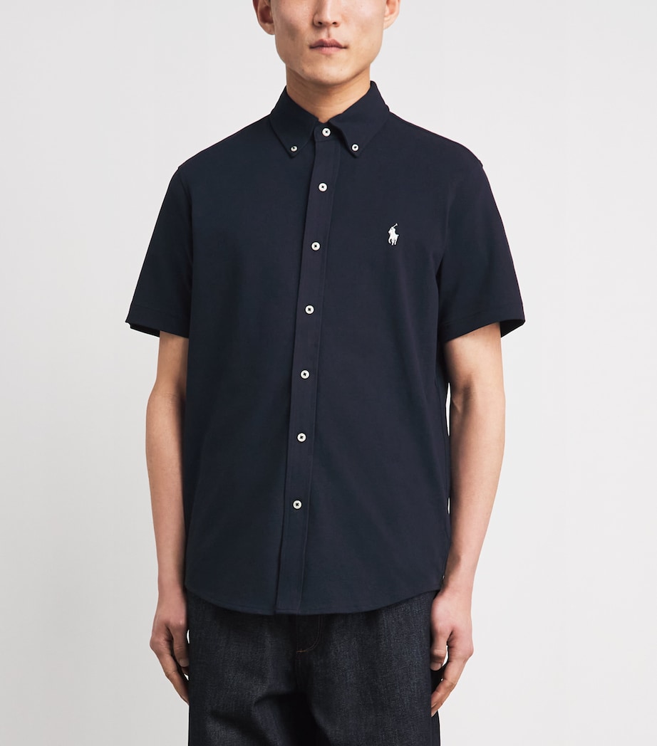 Polo Ralph Lauren Mens Cotton Featherweight Mesh Shirt Aviator Navy Image 4