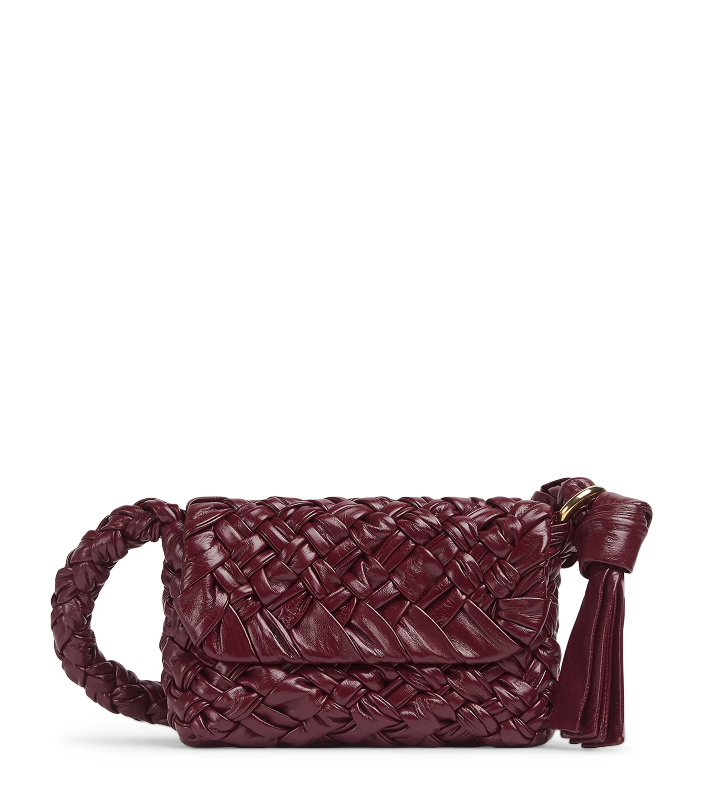 Shop Bottega Veneta Small Leather Kalimero Città Shoulder Bag In Red