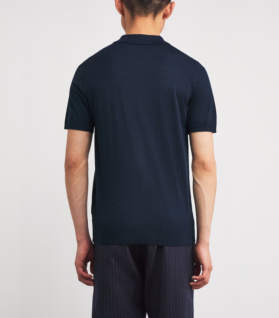 Extrafine Merino Polo Shirt 170 NAVY Image 4