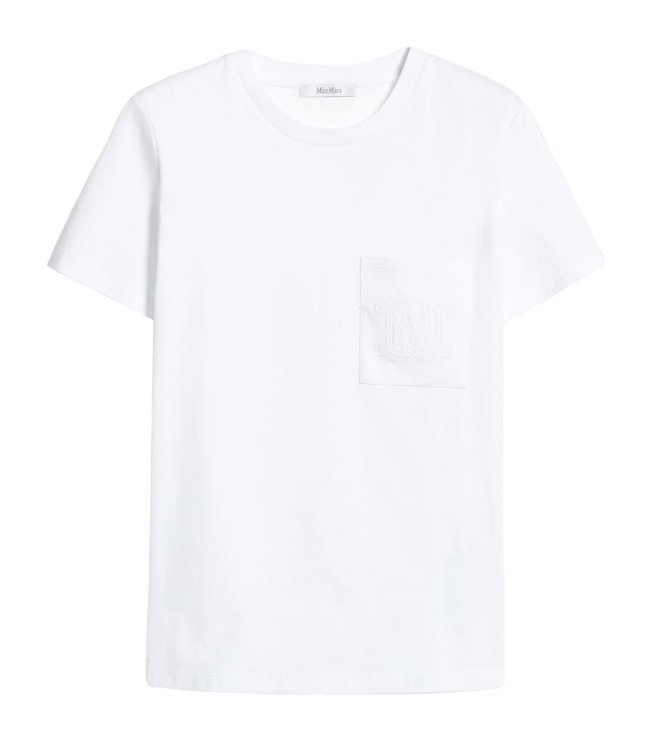 Max Mara Womens Cotton Logo T-Shirt Optical White Image 1