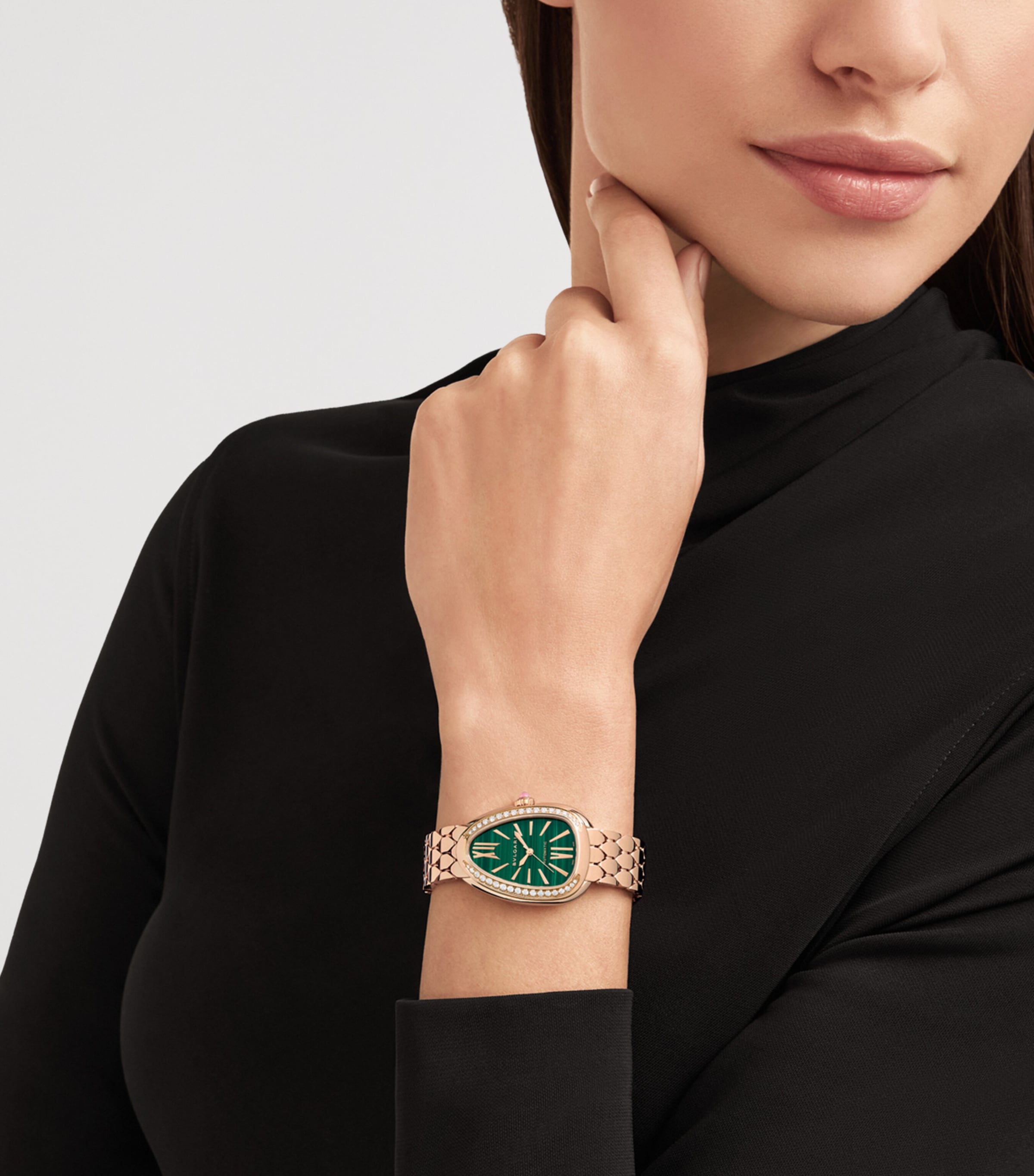 Bvlgari Rose Gold and Diamond Serpenti Seduttori Watch 34mm Stones Image 2