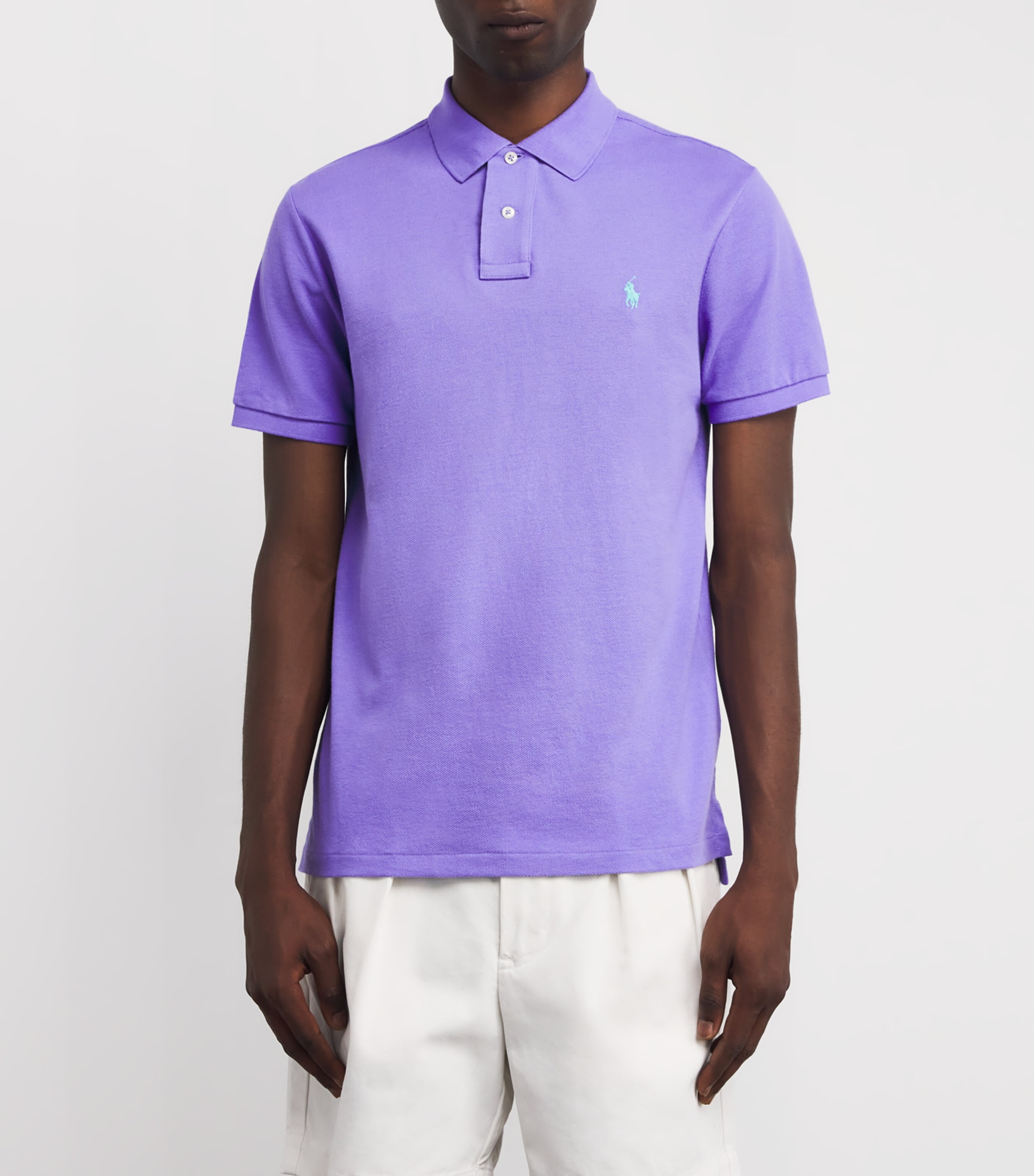 Polo Ralph Lauren Mens Cotton Mesh Custom-Fit Polo Shirt Cactus Purple Image 3