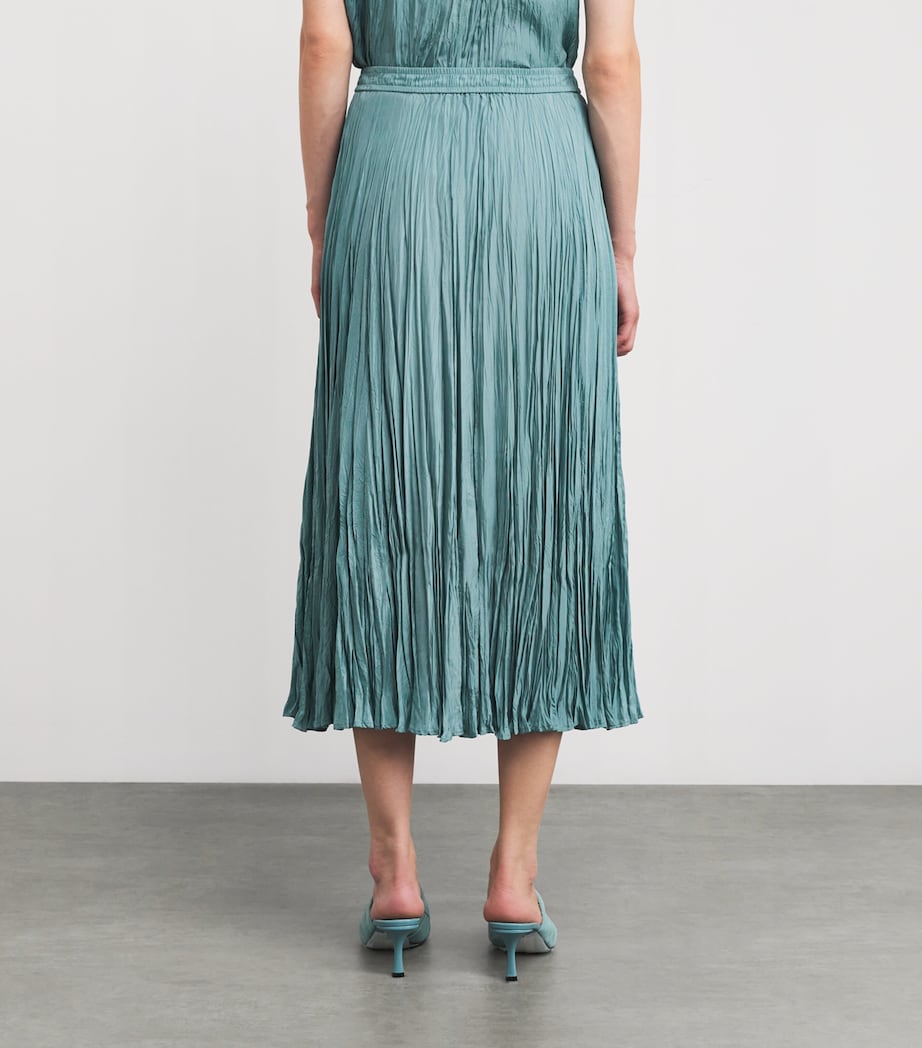 Habotai Silk Pleated Sully Skirt LAGOON Image 4