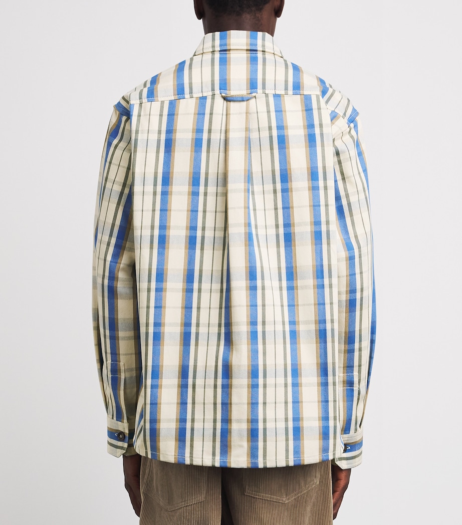 A.P.C. Mens Cotton Check Overshirt Aad Ecru Image 5