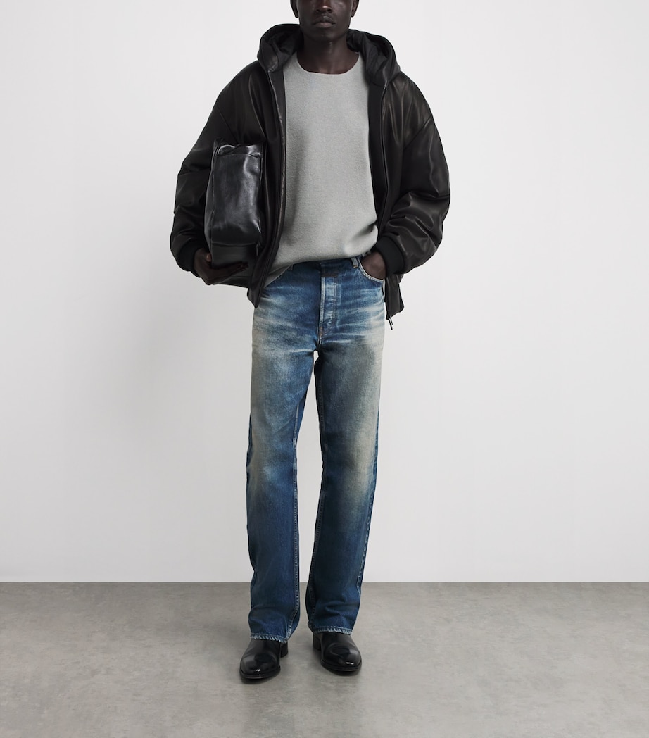 Virgin Wool Milano Stitch Oversized T-Shirt FLINT Image 2