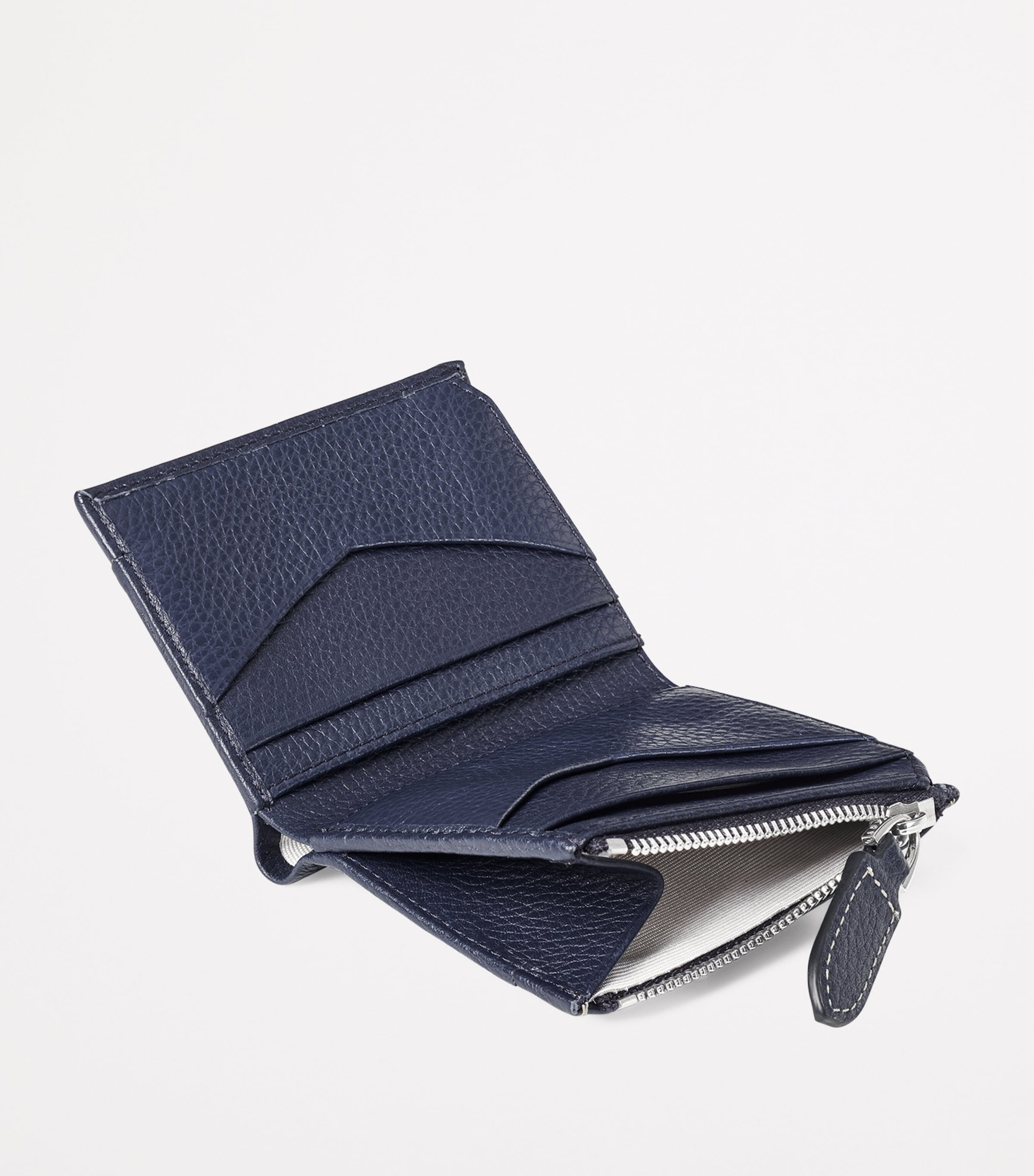 Leather Hudson Pocket Wallet NAVY Image 5
