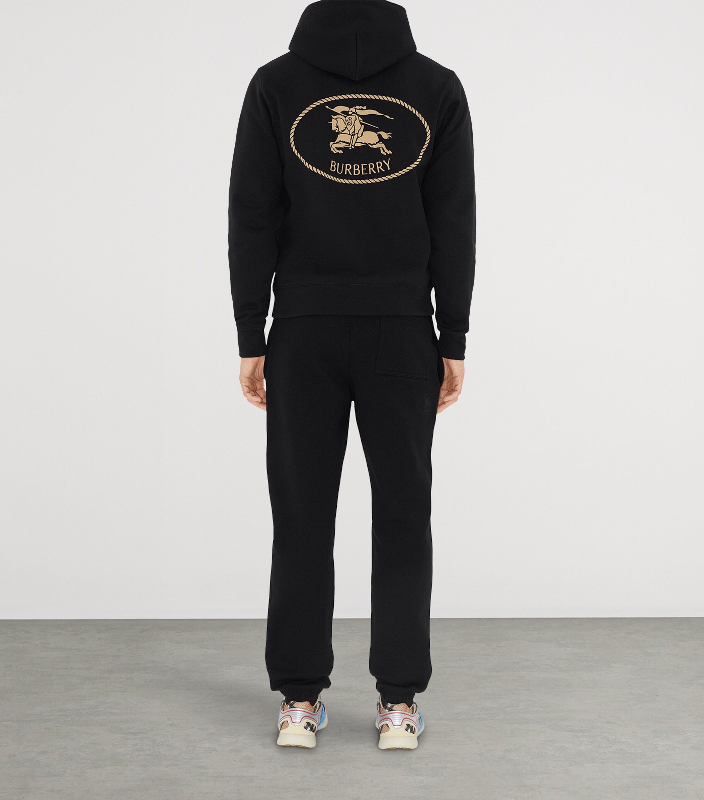Cotton Knight Stamp Sweatpants BLACK Image 4