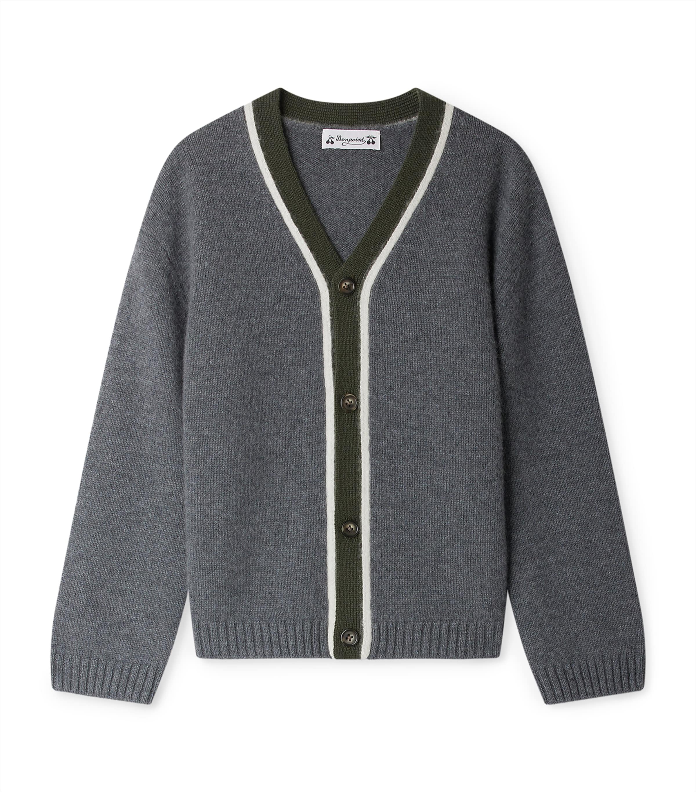 Bonpoint Cashmere Garfield Cardigan In Gray