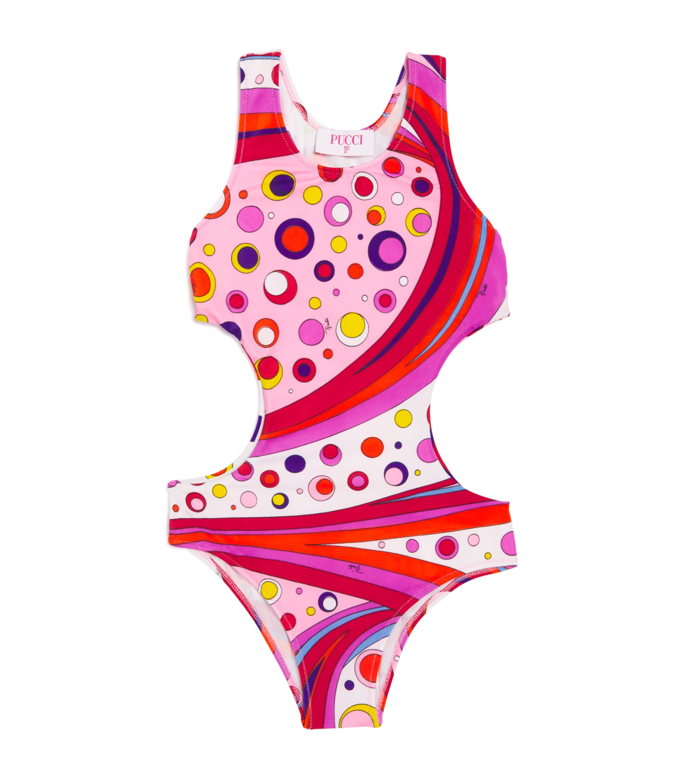 Shop Pucci Junior Printed Cut-out Swimsuit