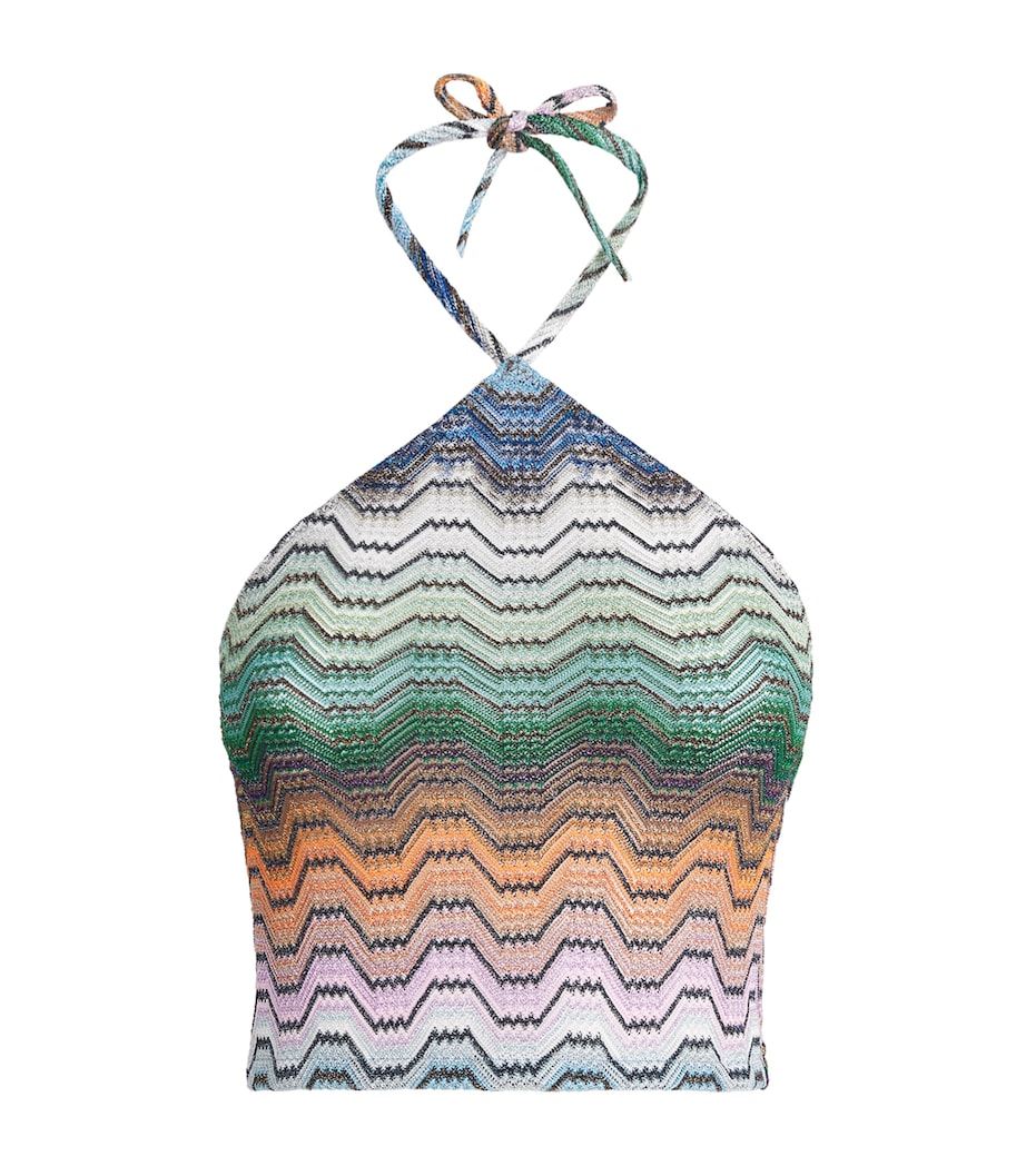 Missoni Womens Zigzag Halterneck Top Smsnq Mlti Blk/gr/or Image 1