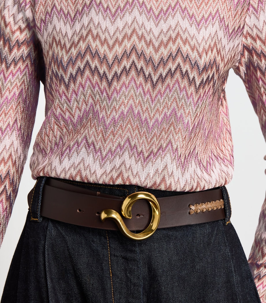 Missoni Womens Zigzag Crew-Neck Sweater Pink White Image 3