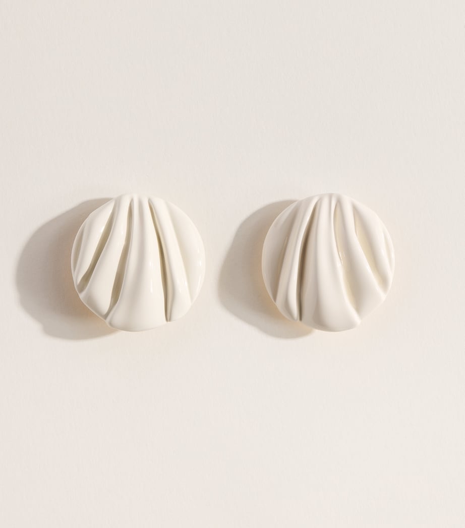 Chloé Pleats Clip-On Earrings White Image 1