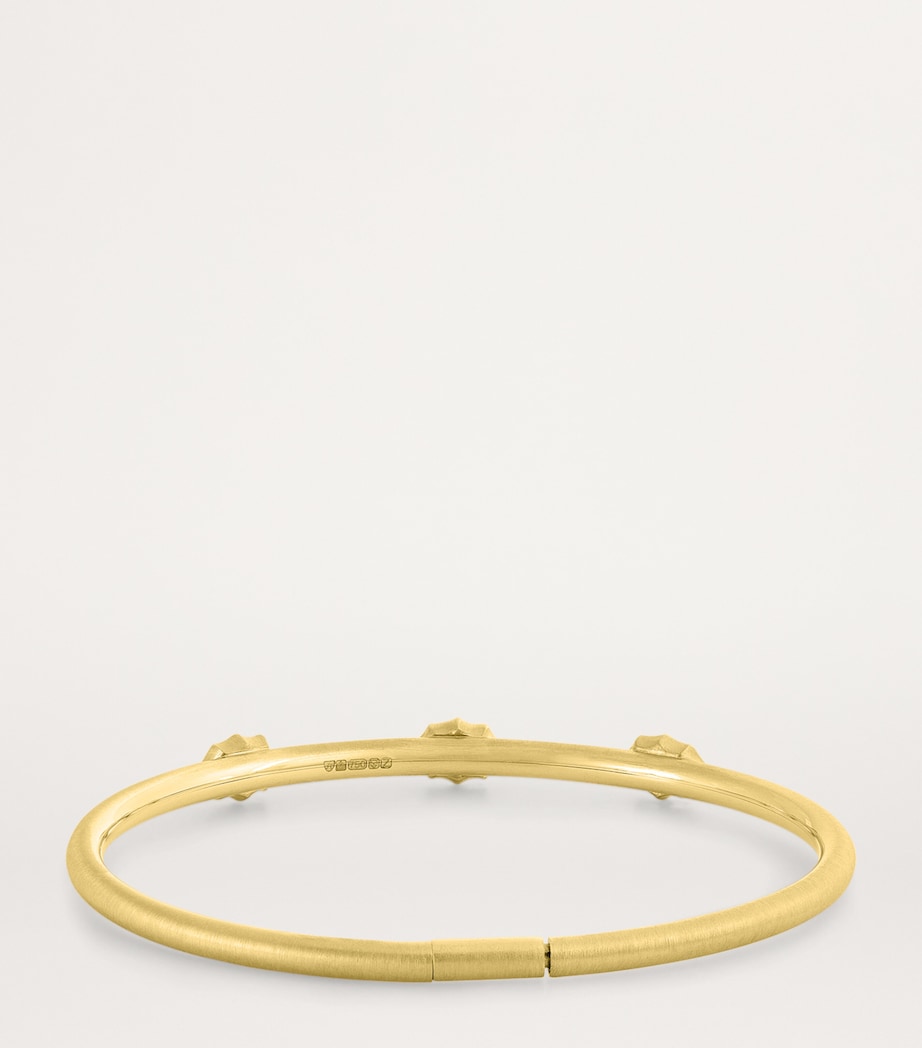Small Yellow Gold and Diamond Plié Maverick Station Bangle YELLOW GOLD Image 3