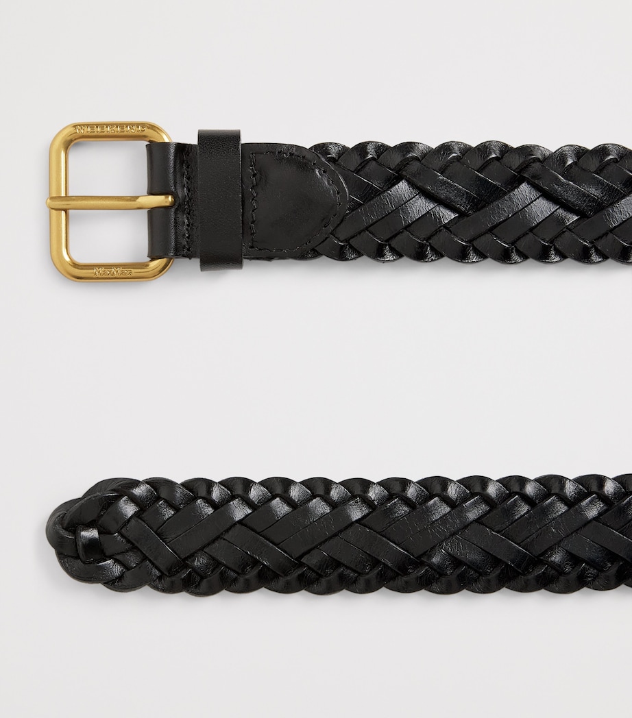 Leather Woven Belt BLACK Image 4