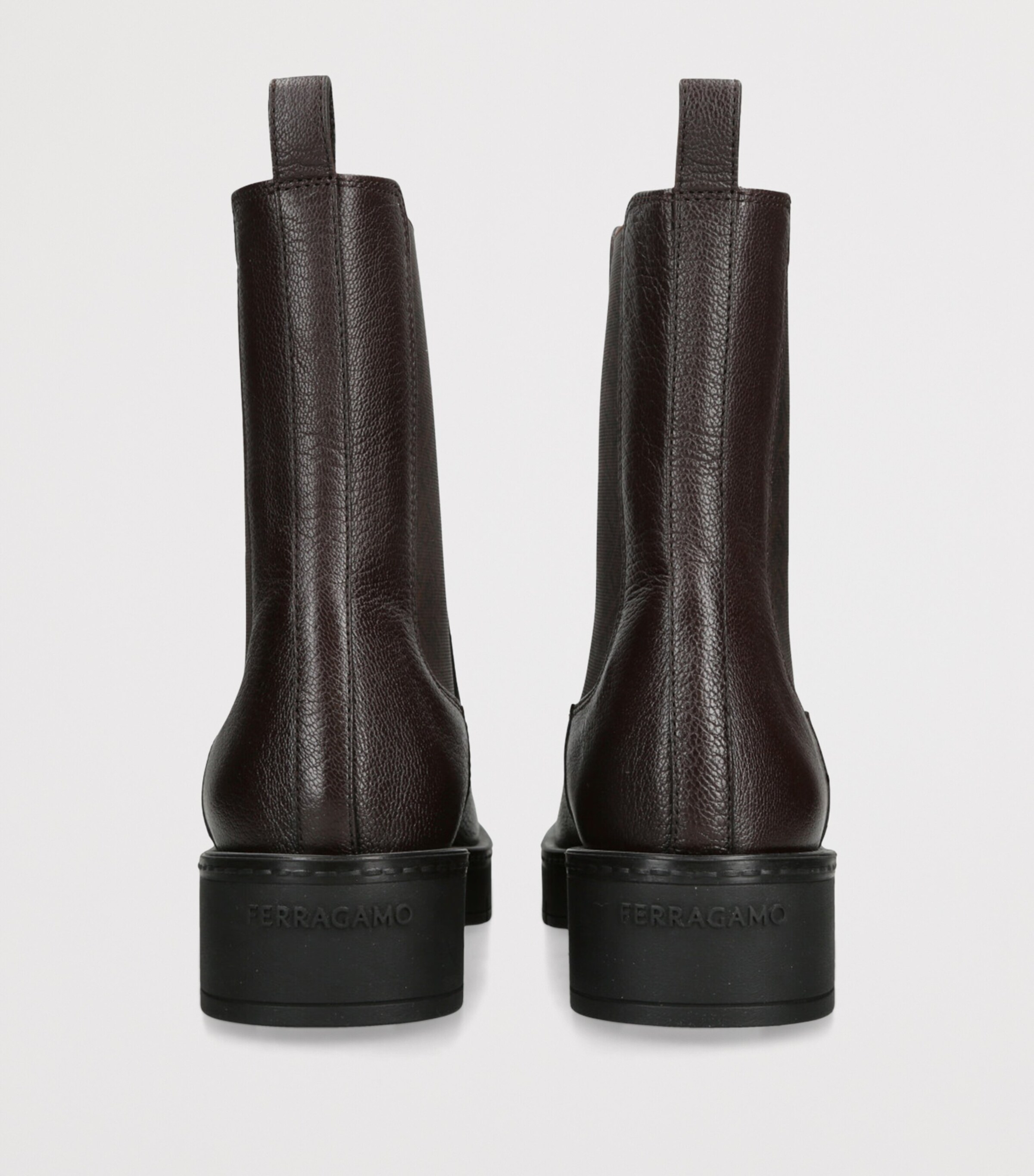 Salvatore Ferragamo Leather Mohave Chelsea Boots Brown Image 2