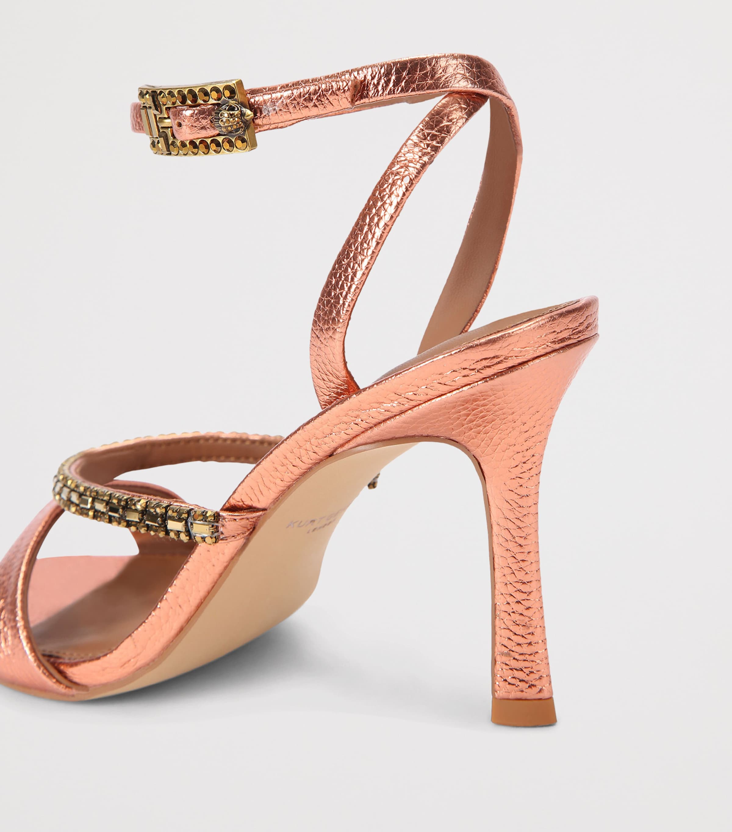 Kurt Geiger London Leather Embellished Sandals Peach Image 3