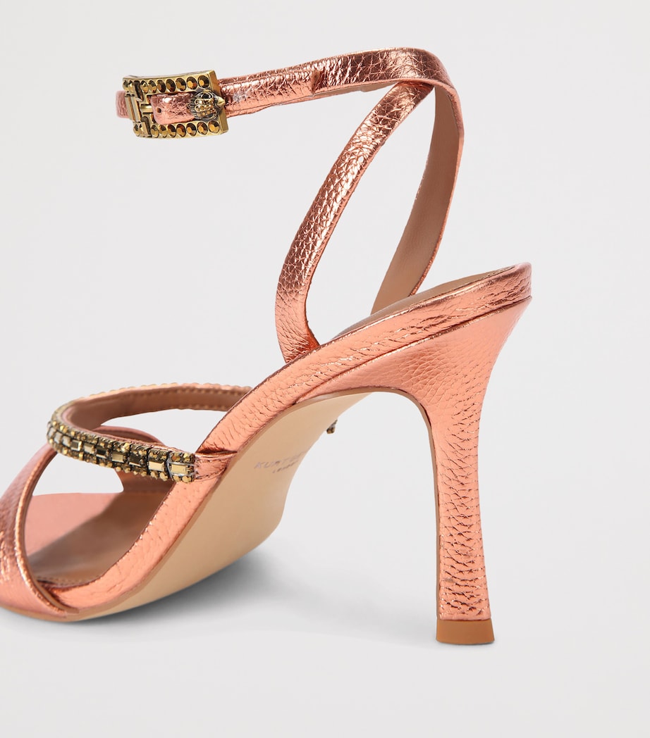 Kurt Geiger London Leather Embellished Sandals Peach Image 3