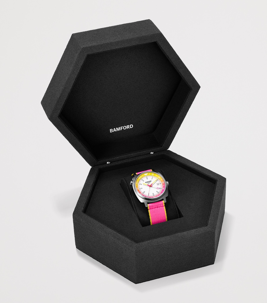 Stainless Steel Summer GMT Watch 40mm PINK/YELLOW Image 5