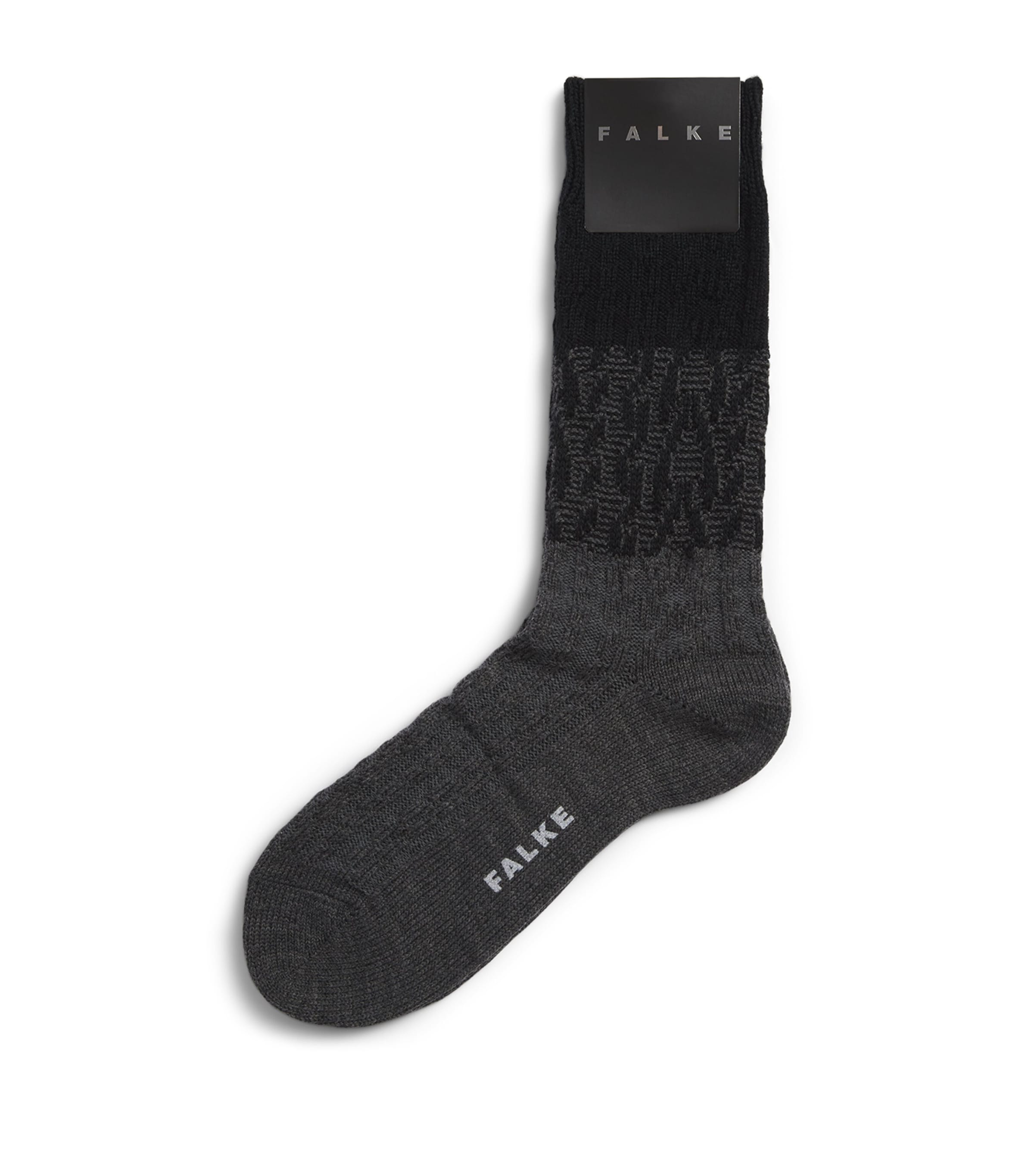 Falke Mens Virgin Wool-Blend Free Climber Socks Black Image 1
