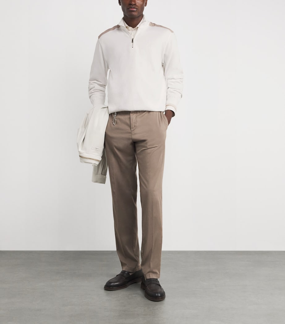 Cotton Quarter-Zip Sweater 108 PANNA CHIARO Image 2