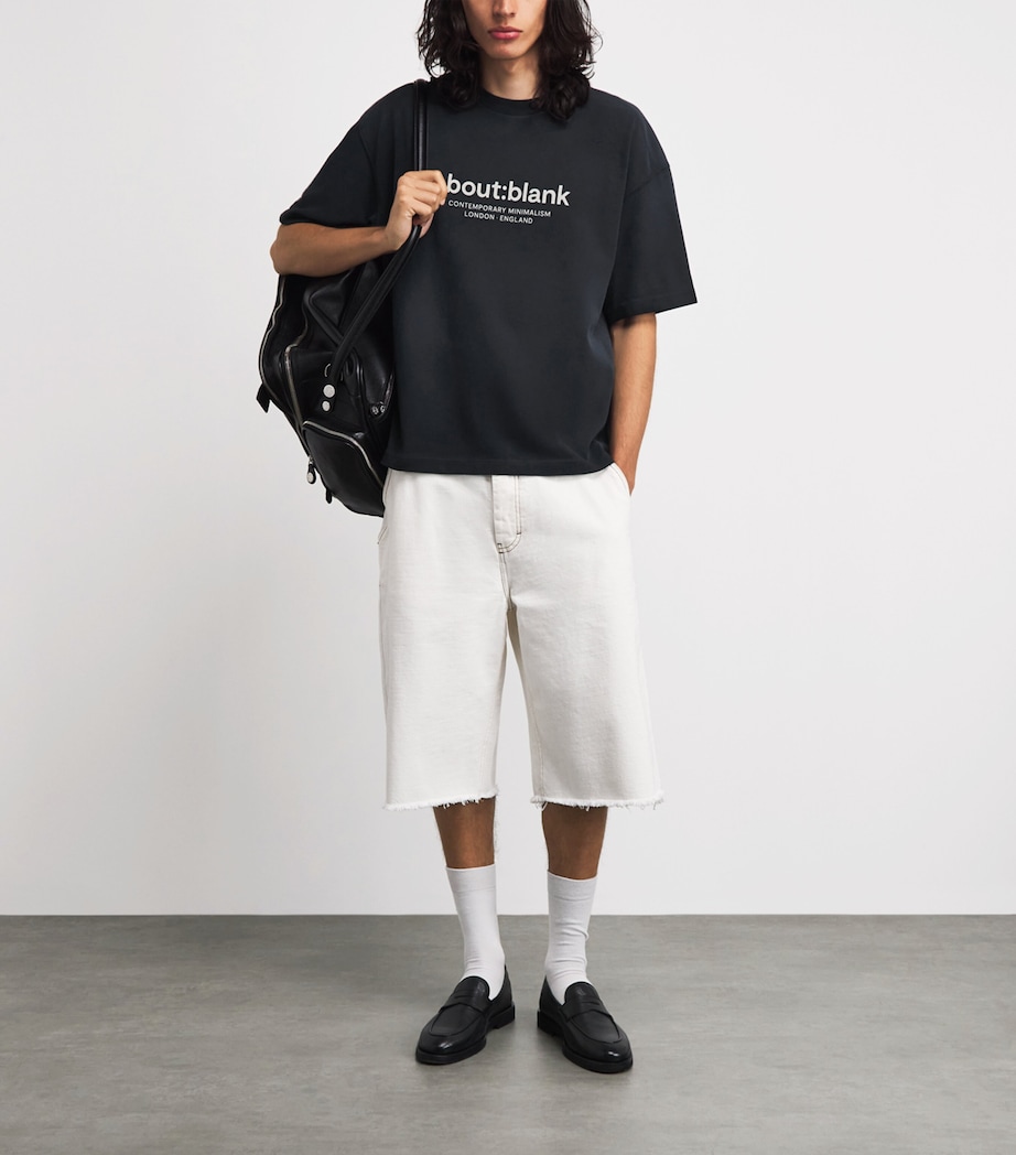 about:blank Mens Cotton Logo Garcon T-Shirt Black Image 2