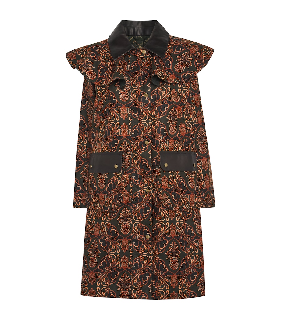 x FARM Rio Waxed Cotton Luana Jacket PNPPLE/GRN HRT PRNT Image 1