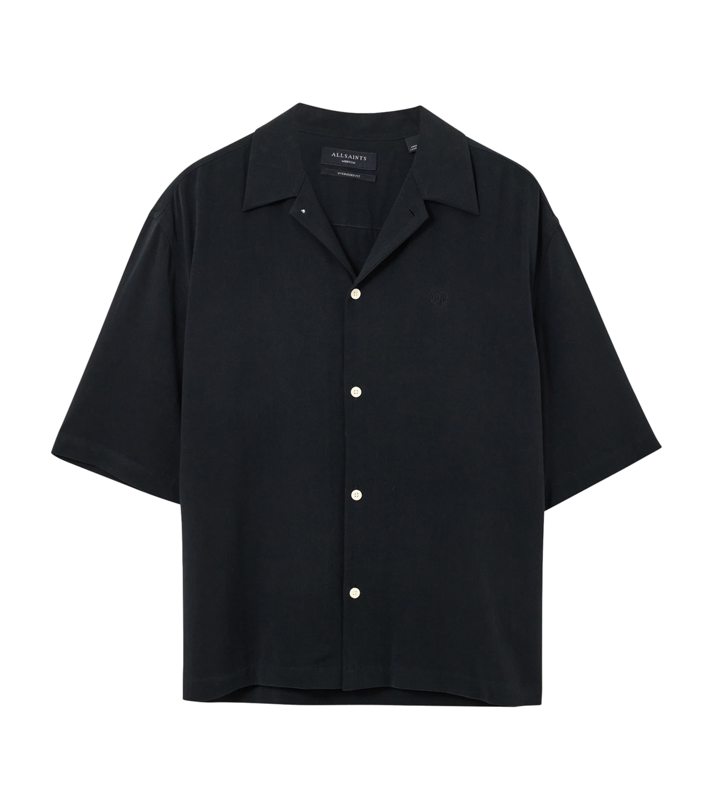 Allsaints Embroidered Rialto Shirt In Black