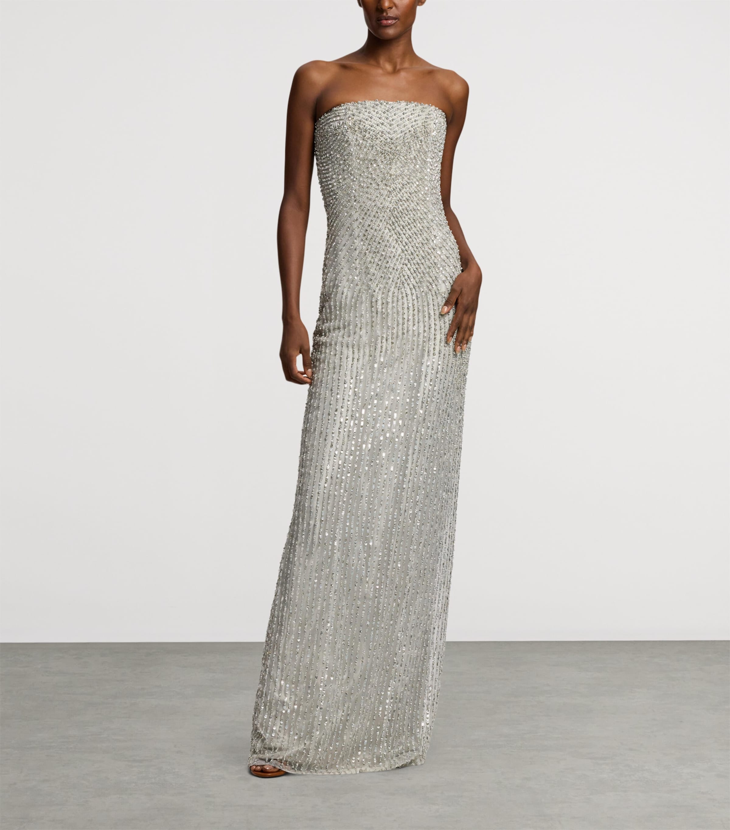 Embellished Shelly Maxi Dress SILVER-040 Image 9