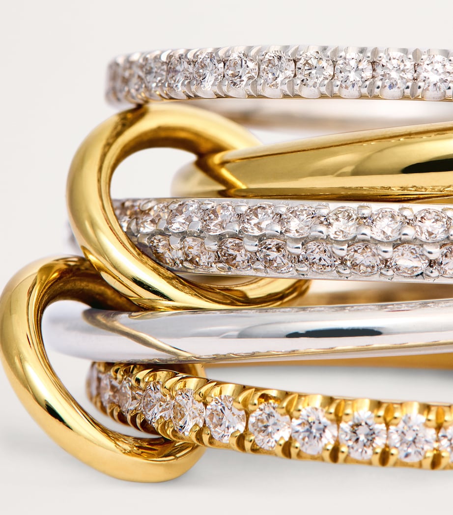 Mixed Gold and Diamond Leo Petite Ring MIXED GOLD Image 4