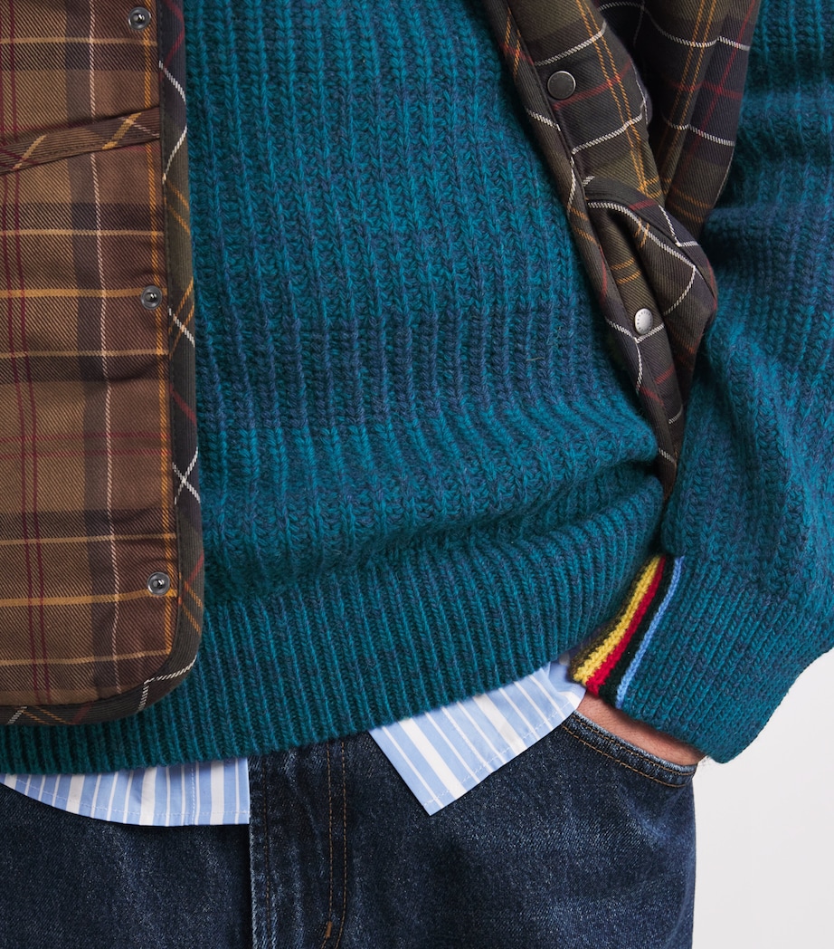 x Paul Smith Wool Saddle Sweater ROSETTE BLUE Image 6
