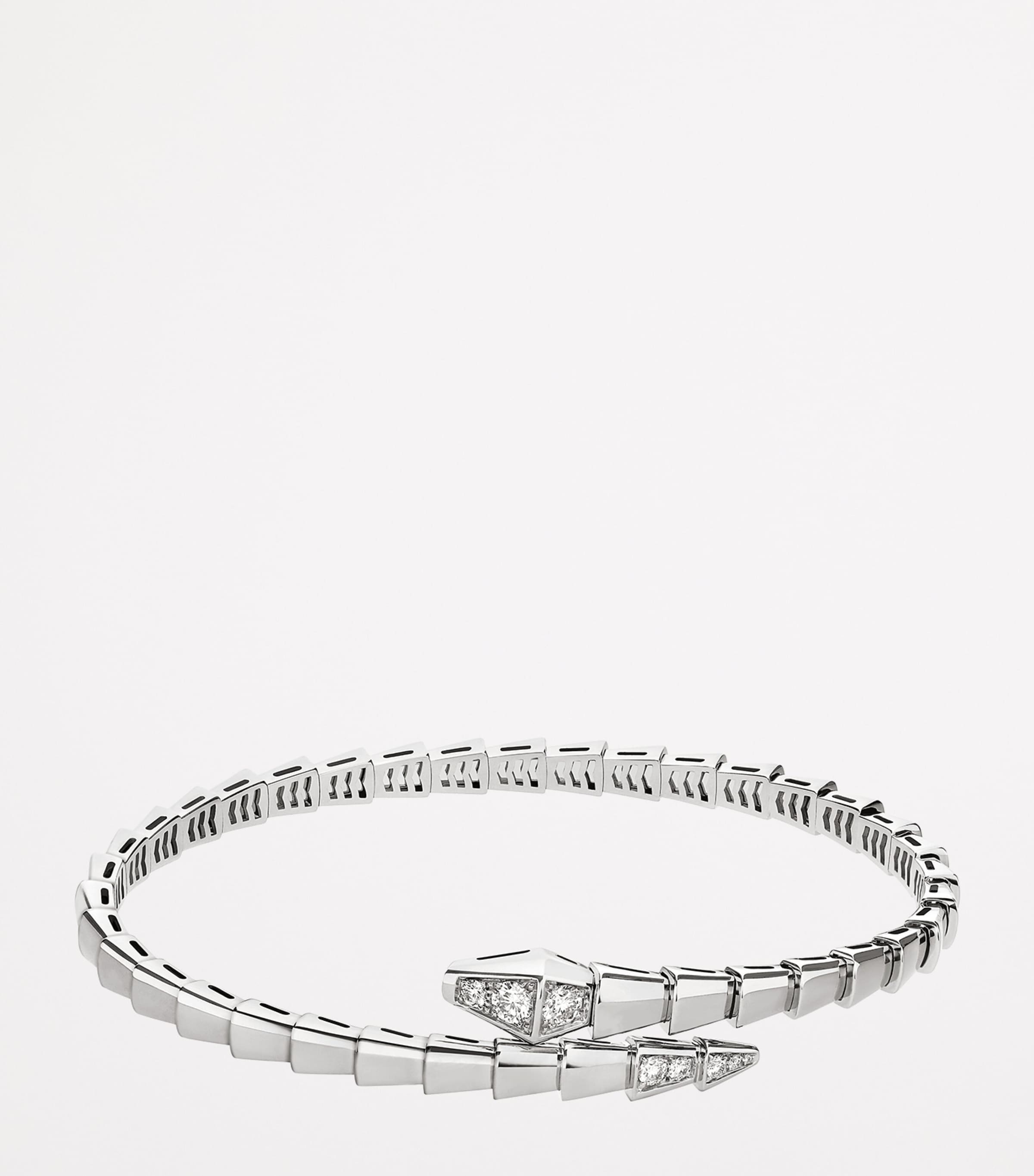 White Gold and Diamond Serpenti Viper Bangle WHITE GOLD Image 2