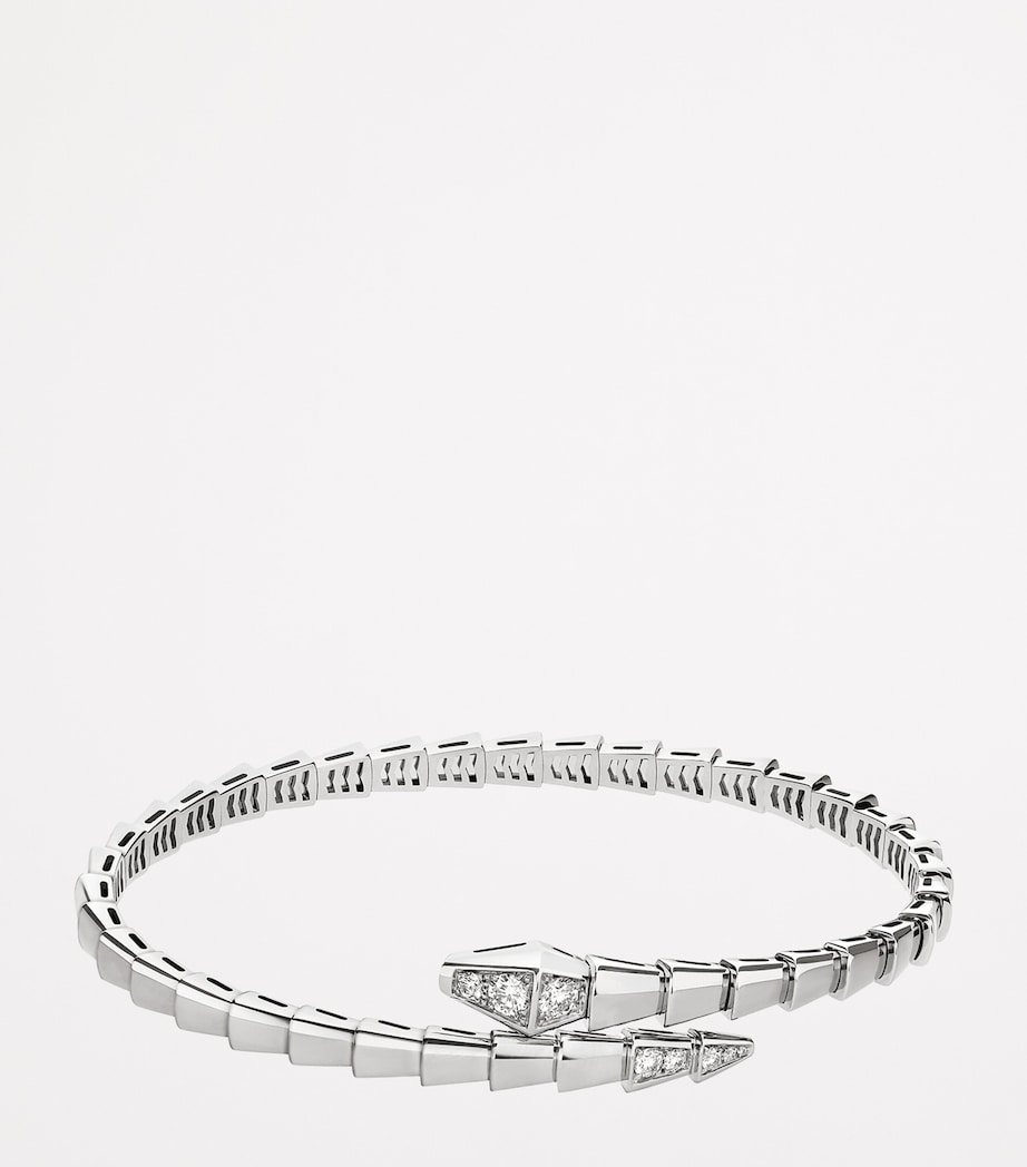 White Gold and Diamond Serpenti Viper Bangle WHITE GOLD Image 2