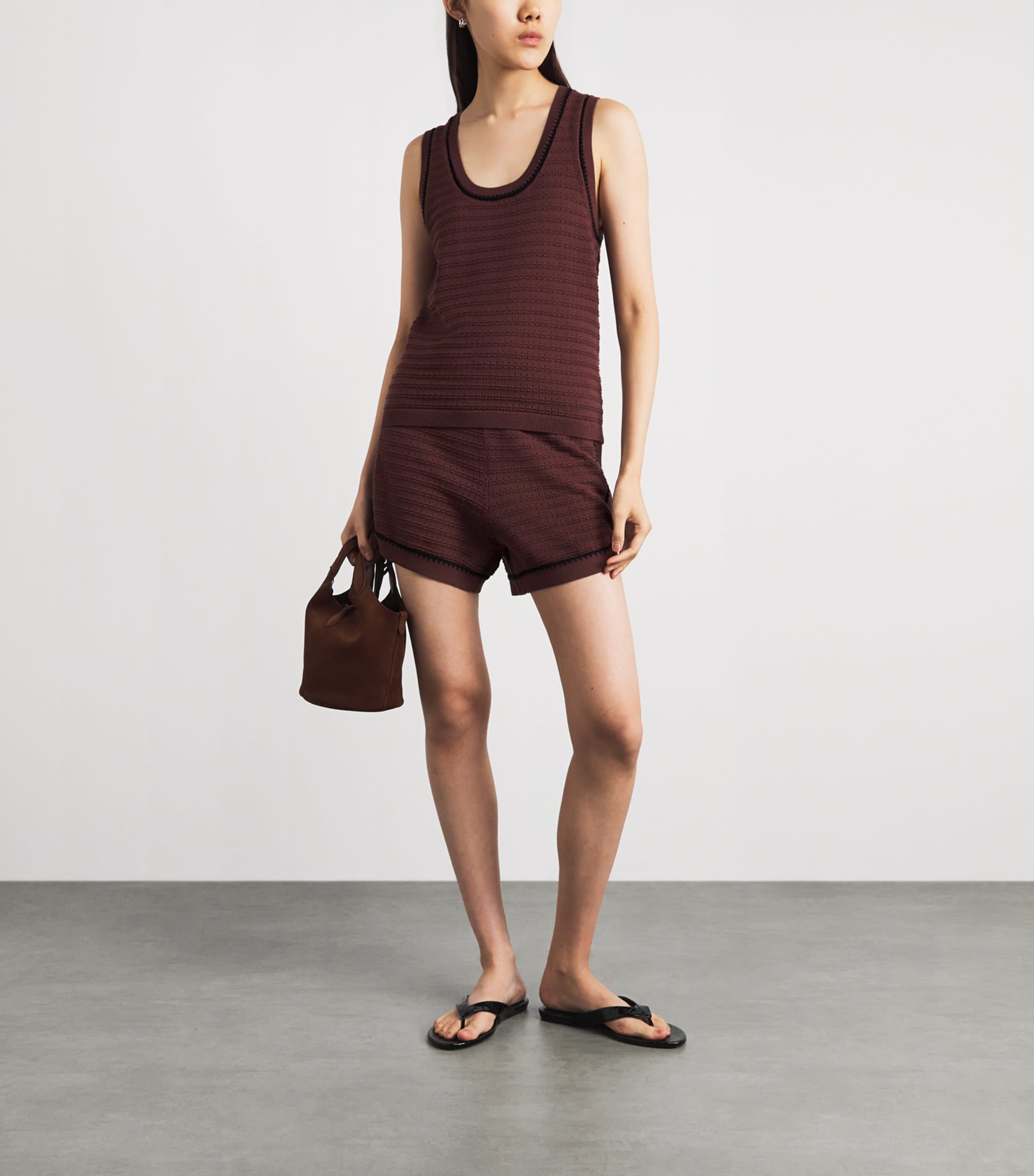 Varley Womens Cotton Knit Gideon Tank Top Ironwood Image 2