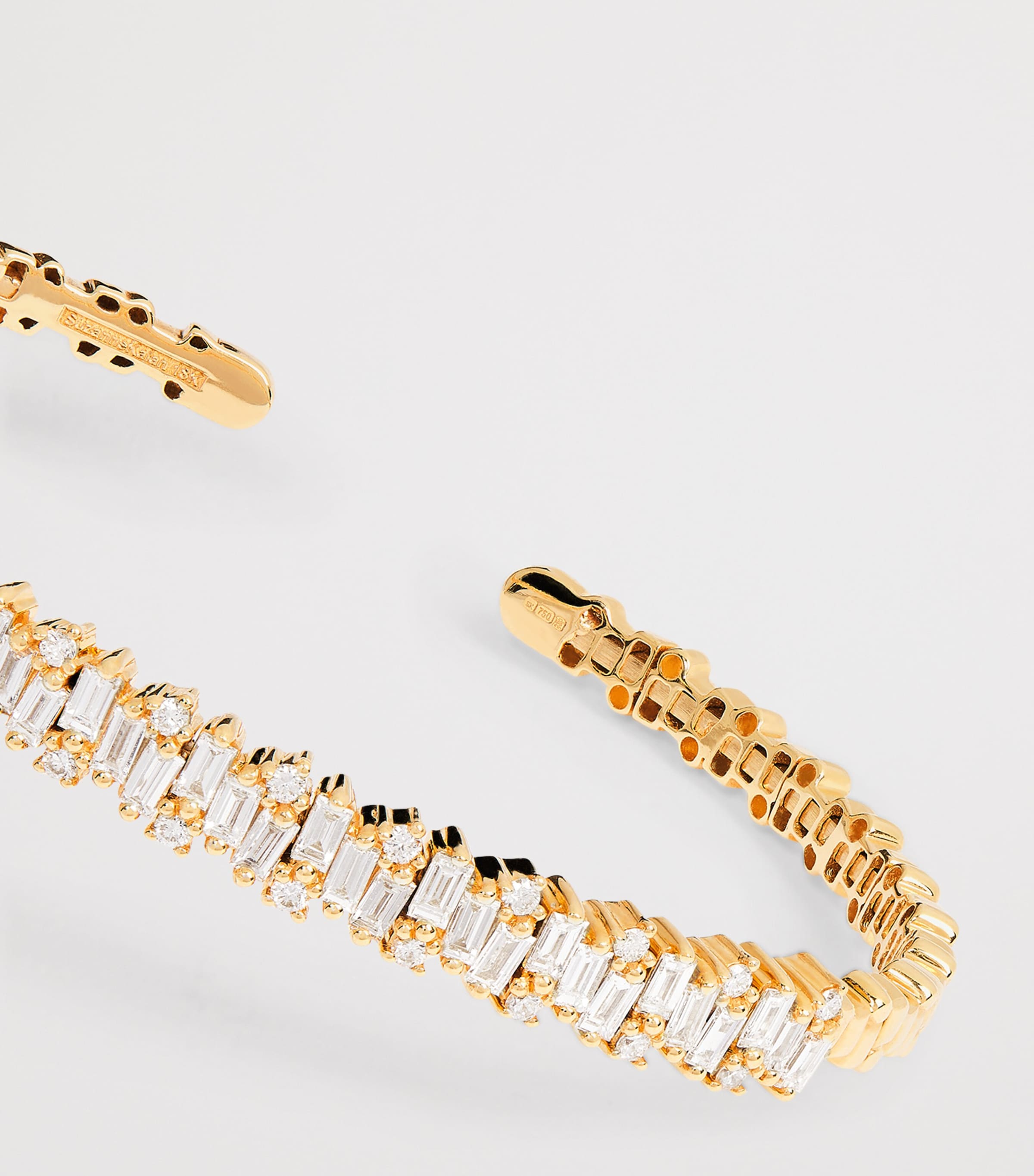 Suzanne Kalan Yellow Gold and Diamond Classic Shimmer Bangle Yg/wd Image 4