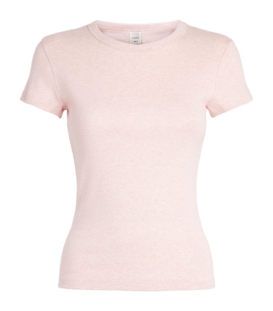 LESET Womens Cotton Slim Nando T-Shirt Petal Melange Image 1