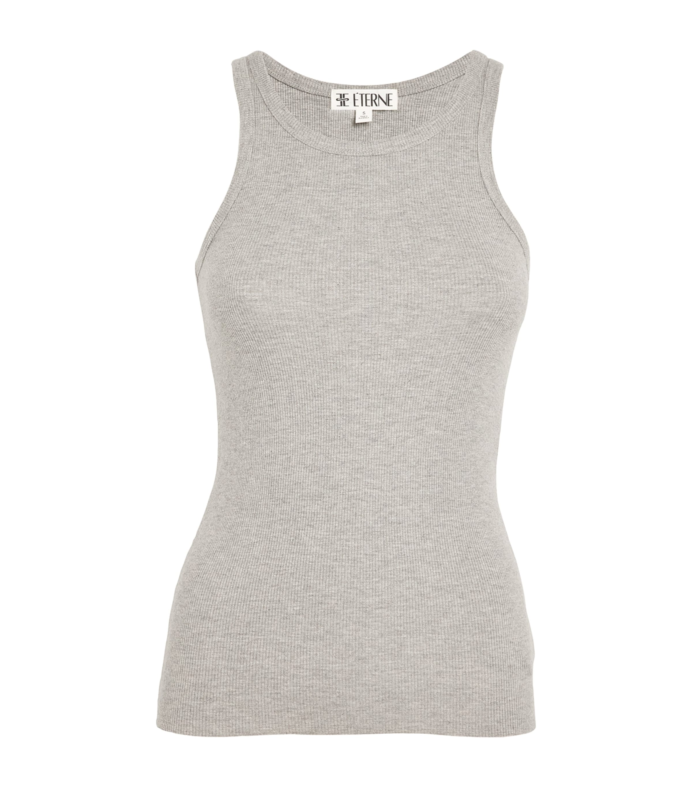 Éterne Cotton-modal Ribbed Tank Top In Grey