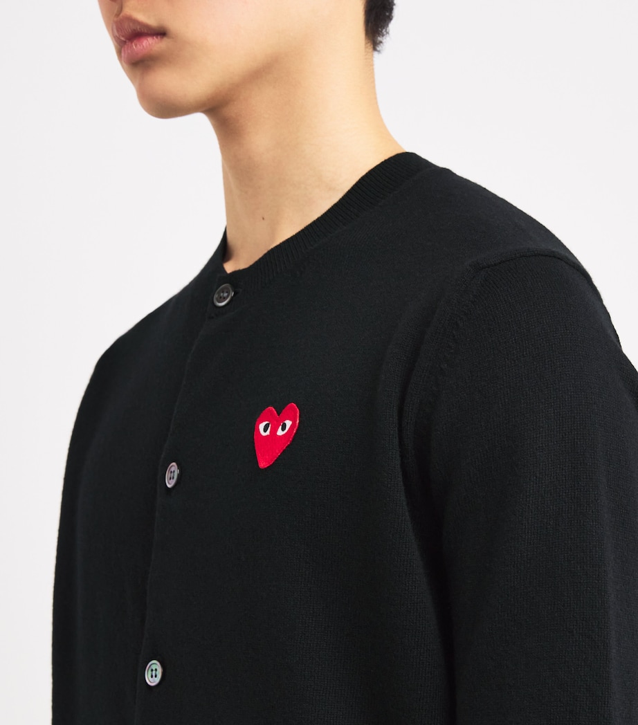 Wool Heart Cardigan BLACK Image 6