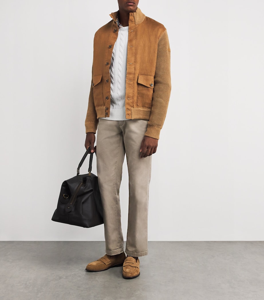 Polo Ralph Lauren Mens Linen Cardigan Brown Image 2