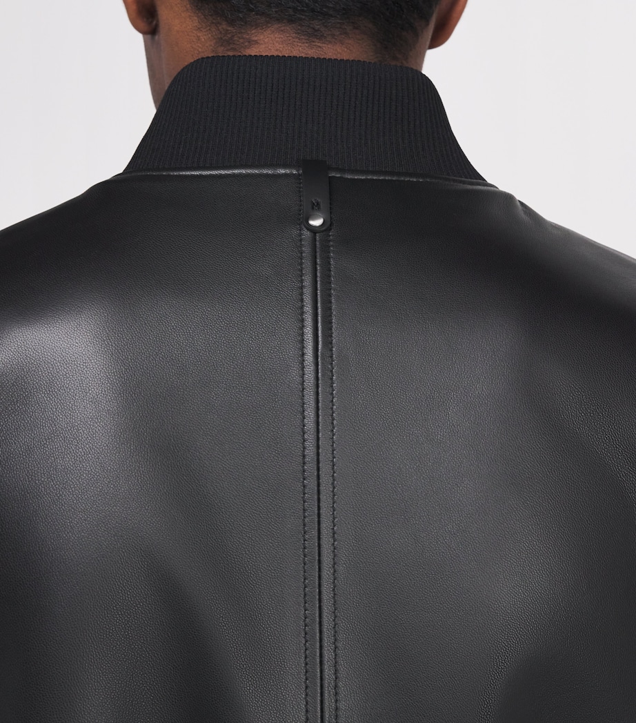 Leather Reversible Easton-SA Bomber Jacket BLACK Image 6