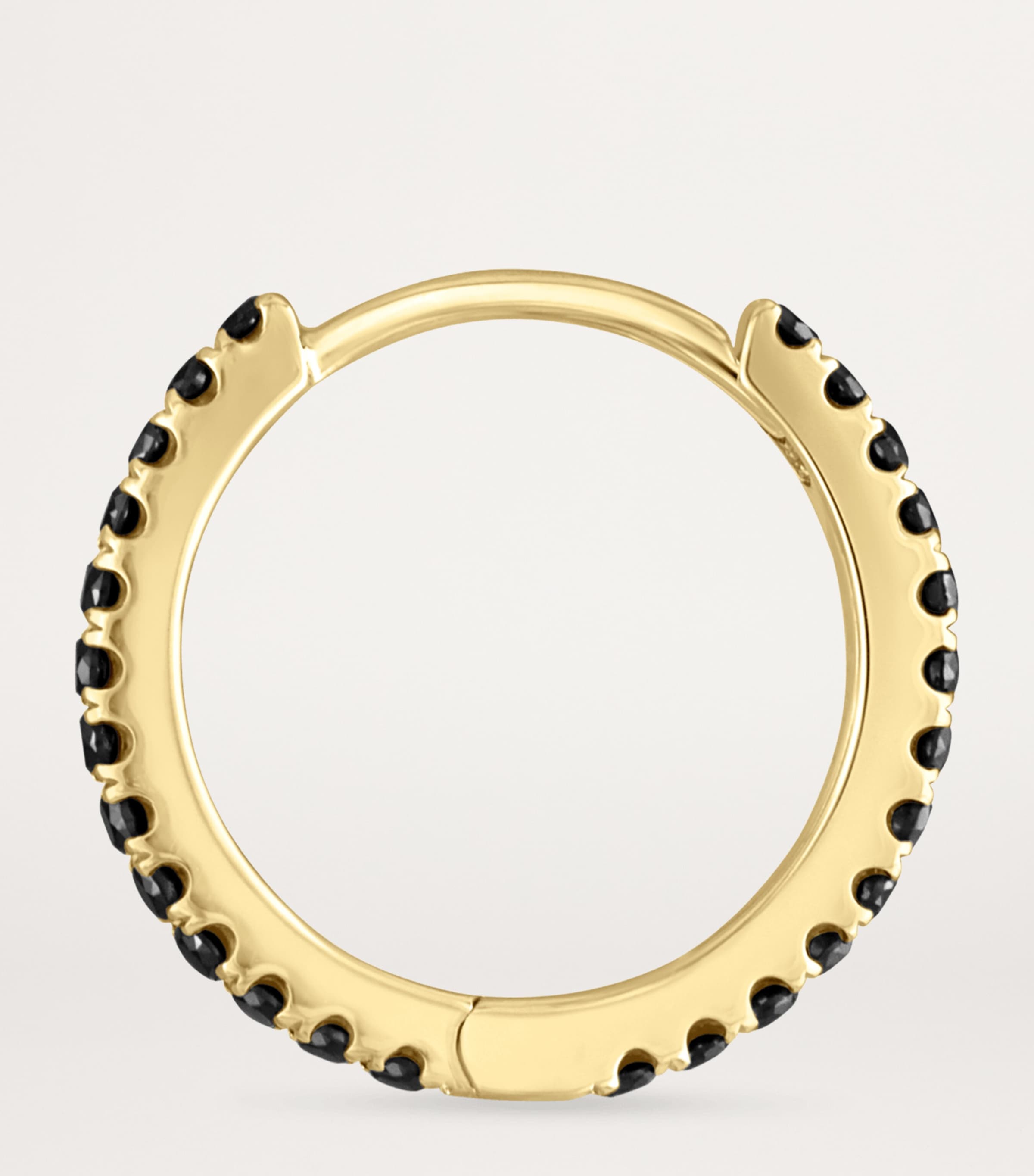 Maria Tash Black Diamond Eternity Single Hoop Earring (9.5mm) Yellow Gold Image 3
