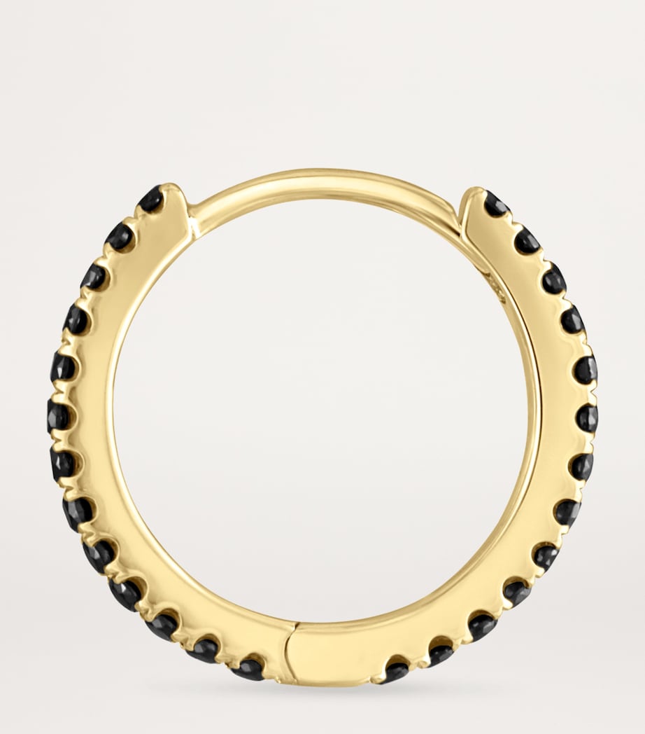 Maria Tash Black Diamond Eternity Single Hoop Earring (9.5mm) Yellow Gold Image 3